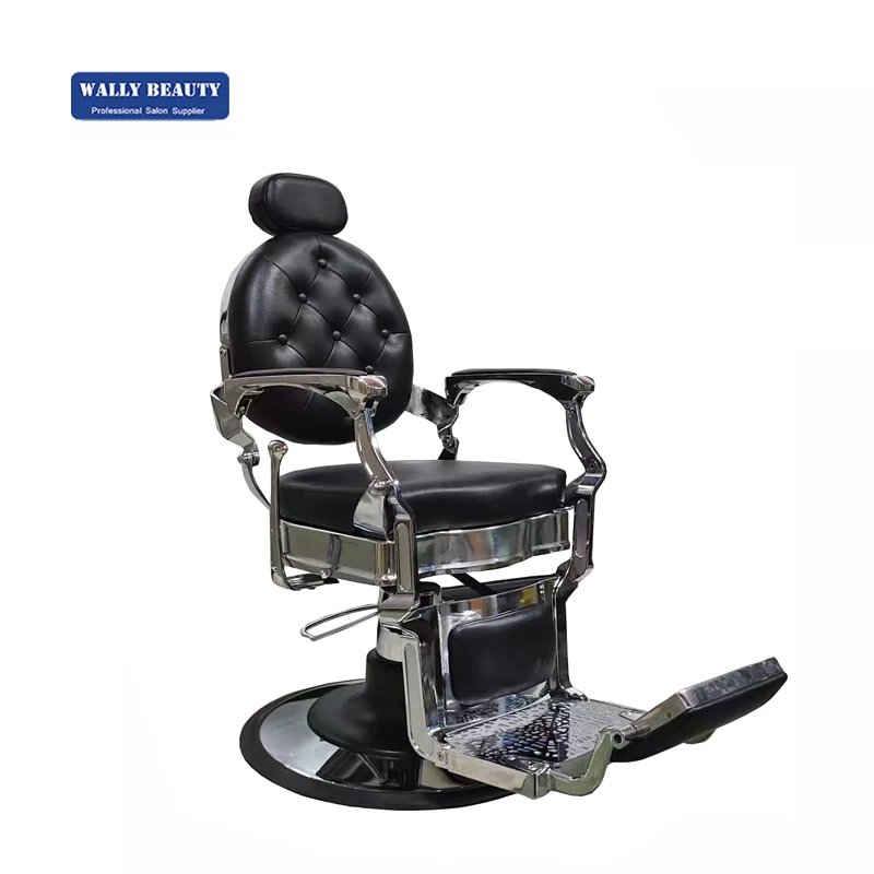 Wally Beauty Luxury Black Salon Furniture Set Rogers Barber Chair Black salon trolley 2024 Hair Salon Mirrors Designs