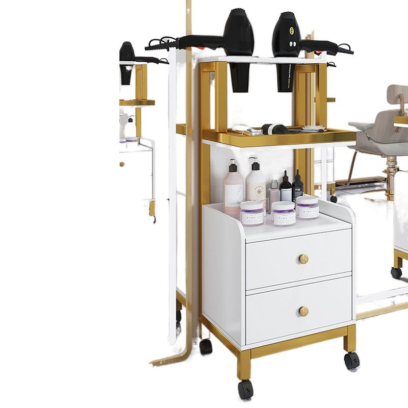 Latest Design Salon Furniture Gold Salon Trolley Removable Beauty Trolley Makeup Storage Trolley