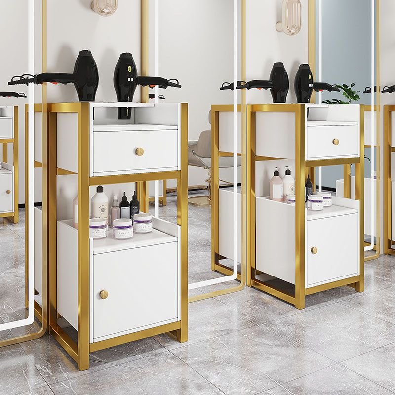 Latest Design Salon Furniture Gold Salon Trolley Removable Beauty Trolley Makeup Storage Trolley