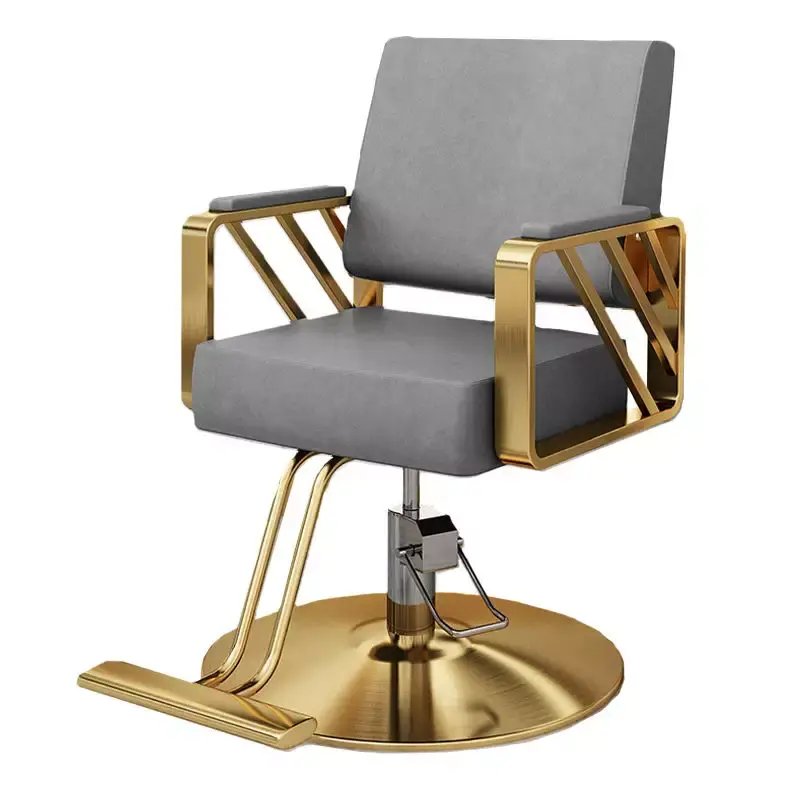 Hairdressing Equipment Barbershop Gold Chair And Furniture Luxury Barber Shop Chair Heavy Duty Hydraulic Hairdressing Chair