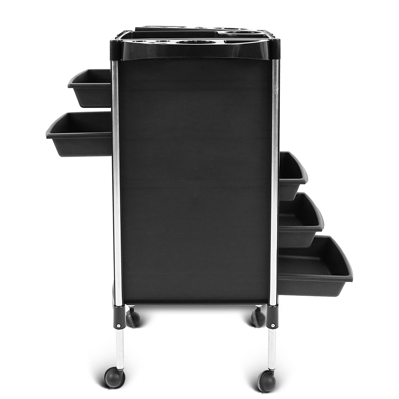 Wholesale Professional Barber Trolley Cart Black Storage 5 Drawers Hairdressing Trolley Salon Trolley