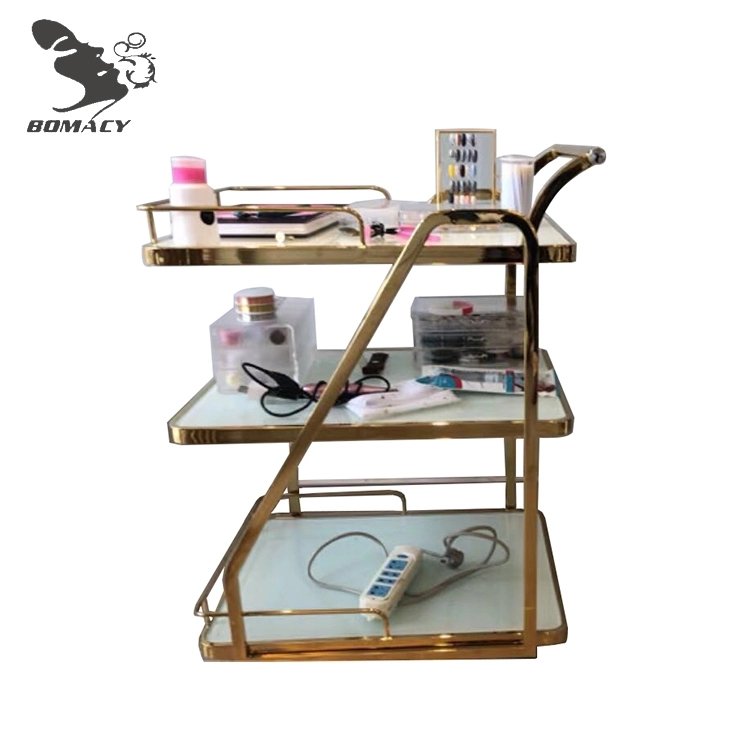 Bomcay High Quality European Luxury Style Beauty Salon Facial Portable Trolley Commercial Working Trolley