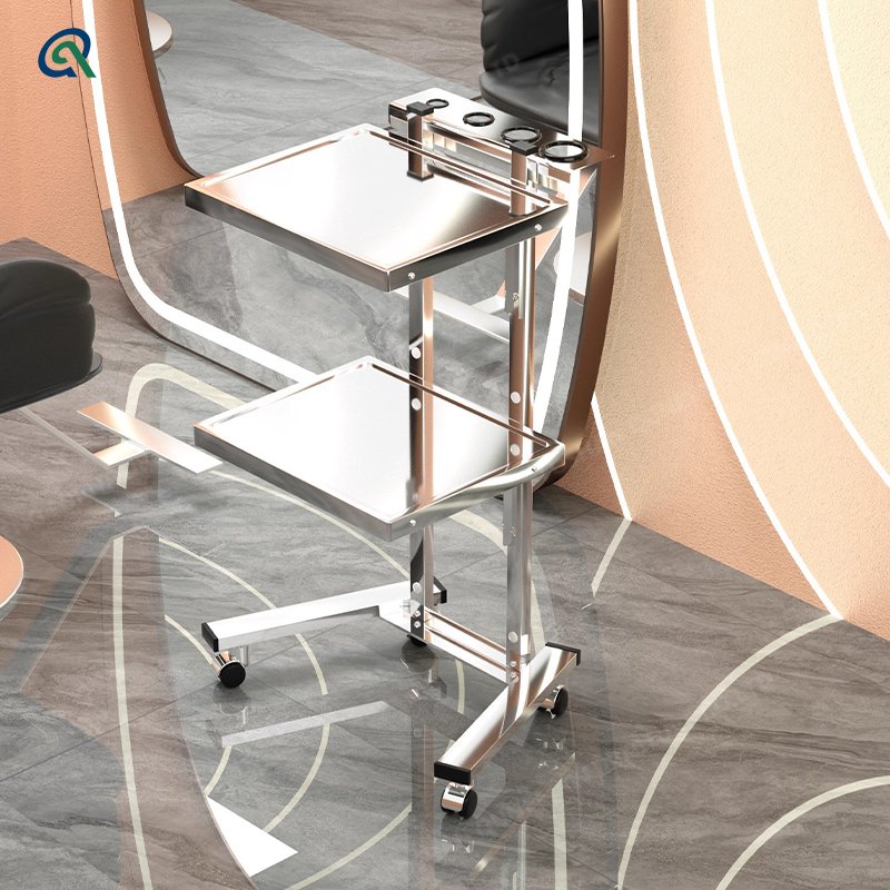 Qunpeng Multi-function Folding Stainless Steel Ironing Tools Barber Shop Hair Salon Trolley Beauty Salon Equipment