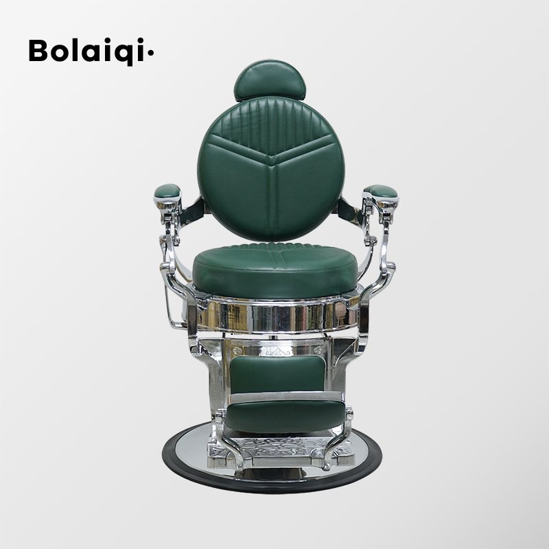 BOLAIQI modern style salon furniture green barber chair aluminium material hairdresser chair