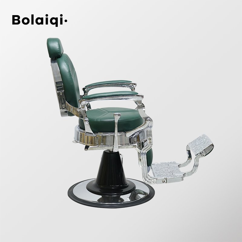 BOLAIQI modern style salon furniture green barber chair aluminium material hairdresser chair