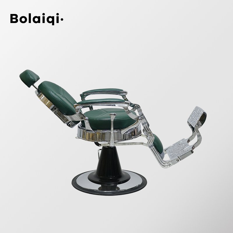 BOLAIQI modern style salon furniture green barber chair aluminium material hairdresser chair