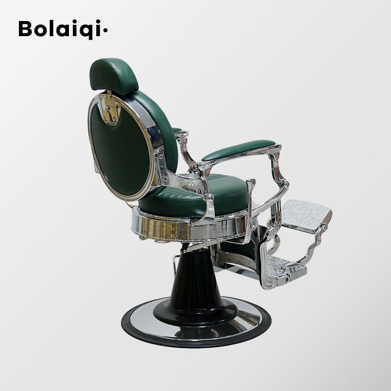 BOLAIQI modern style salon furniture green barber chair aluminium material hairdresser chair
