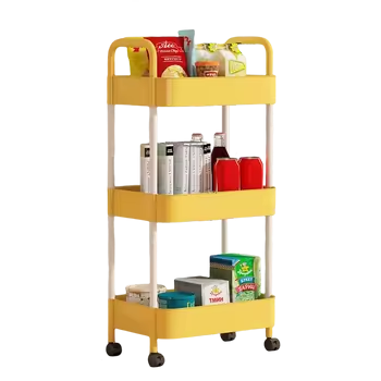 Factory price Basket Trolley Kitchen 3 Tier Mobile Market Design Drying Modern beauty salon auxiliary cart