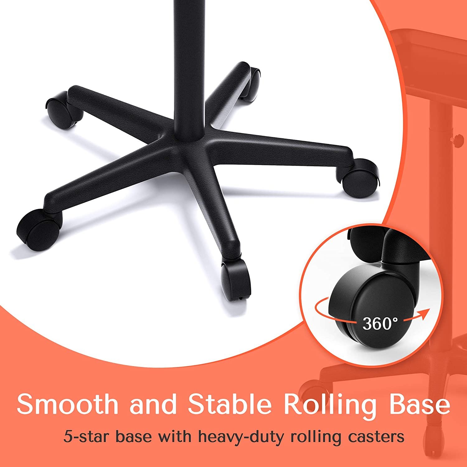 Black Aluminum Salon Tray on Wheels Adjustable Rolling Tray Hairdresser Carts