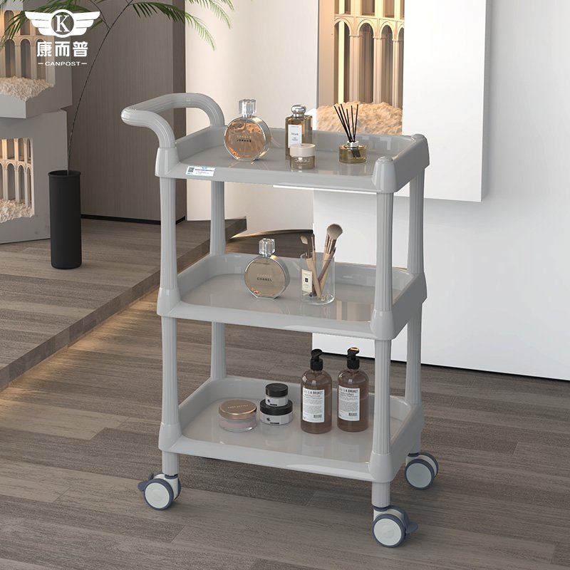 Hot selling factory wholesale beauty salon trolley Simple and customizable ABS multi-functional skin care three-layer trolley