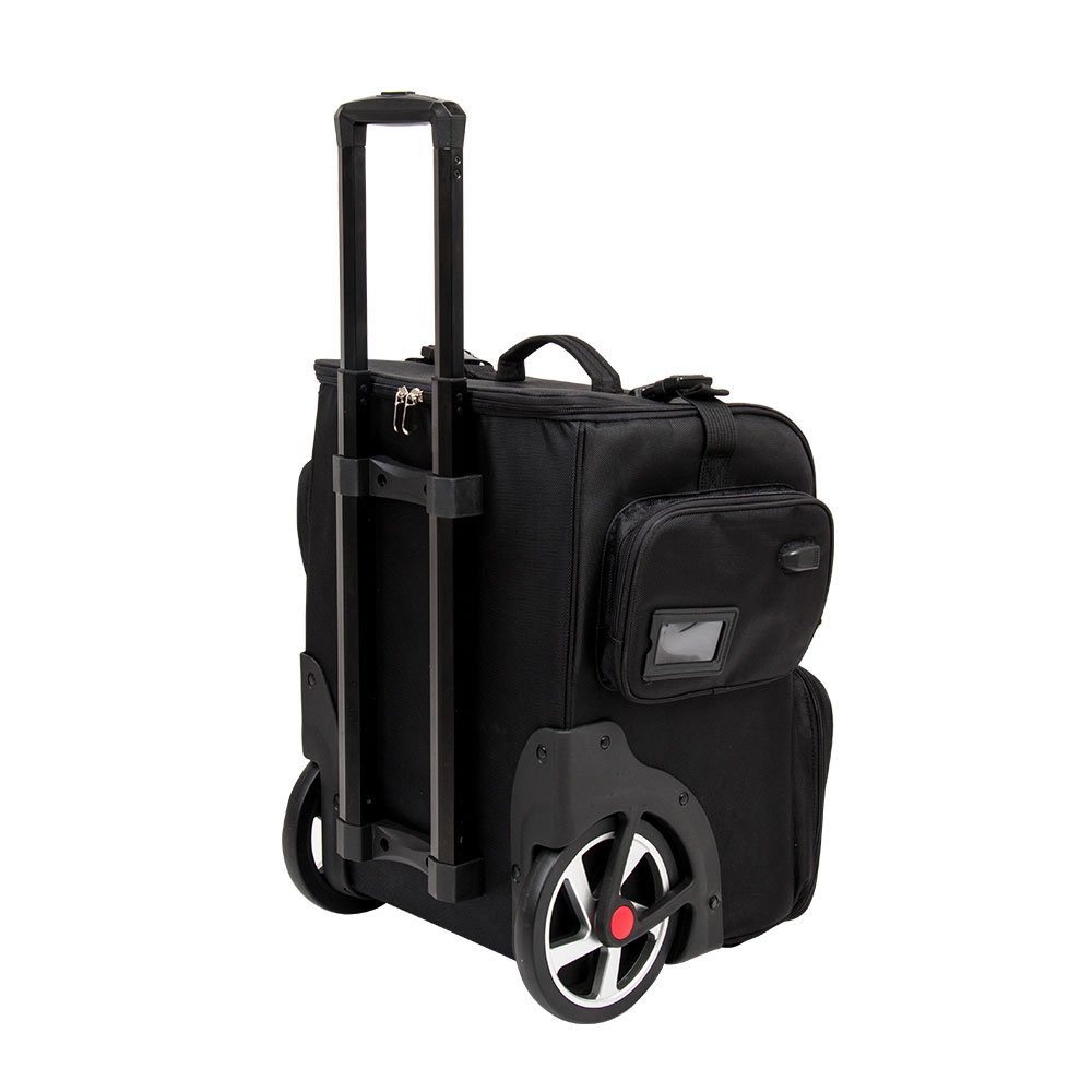 Custom wholesale hairdresser tools storage travel case nylon makeup rolling train case hairstylist salon trolley case