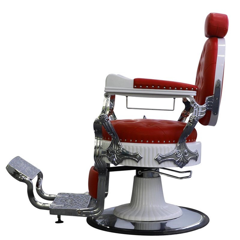 Wholesale vintage elegant high quality wood and UP leather swivel lift shave haircutting salon chair for barber shop
