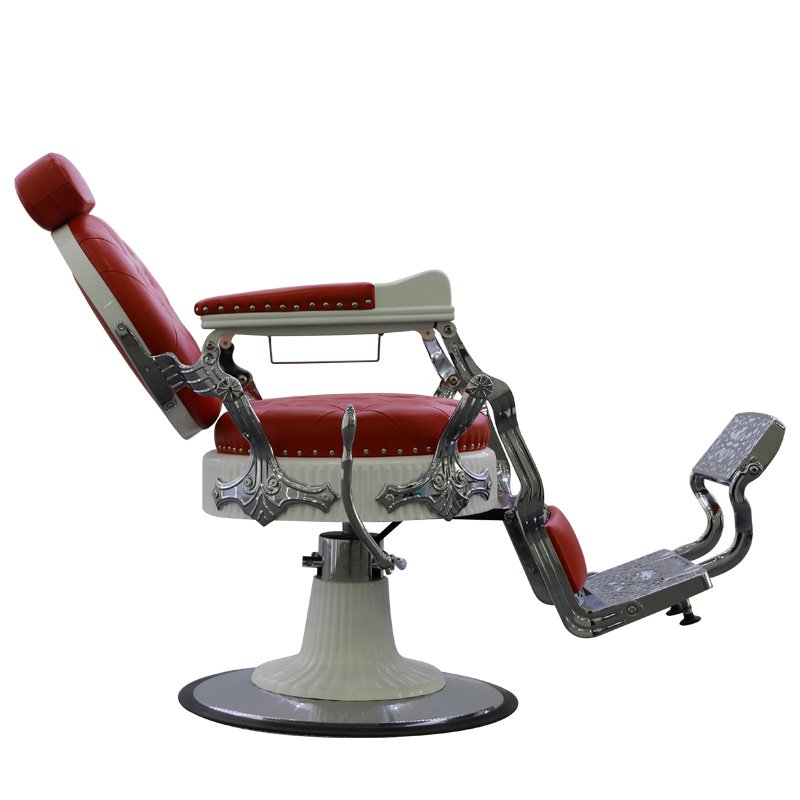 Wholesale vintage elegant high quality wood and UP leather swivel lift shave haircutting salon chair for barber shop