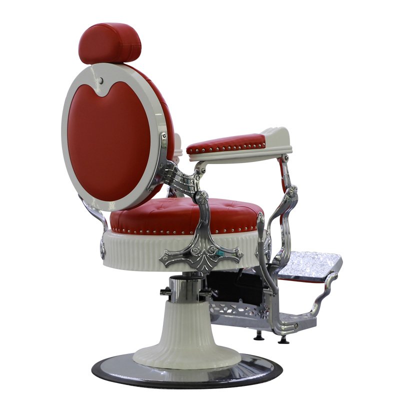Wholesale vintage elegant high quality wood and UP leather swivel lift shave haircutting salon chair for barber shop