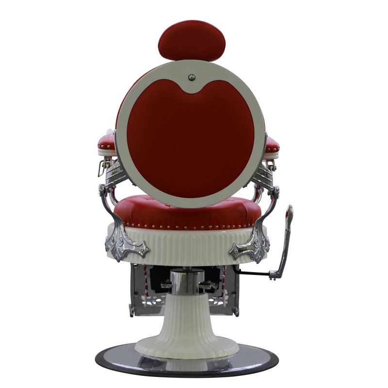 Wholesale vintage elegant high quality wood and UP leather swivel lift shave haircutting salon chair for barber shop