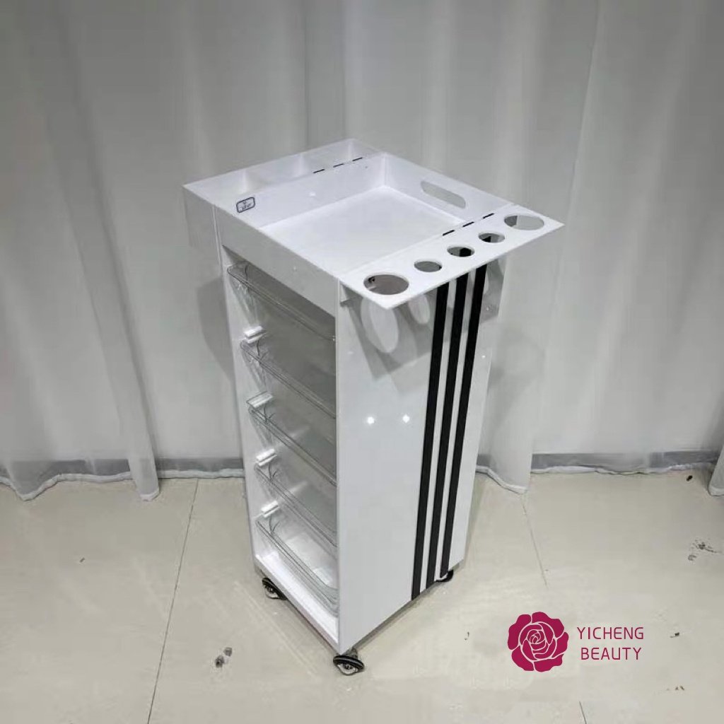 Yicheng Beauty Hot sale & high Quality Transparent Arylic Beauty Tools Collecting Salon Trolley Hairdressing SPA Cart Organizer