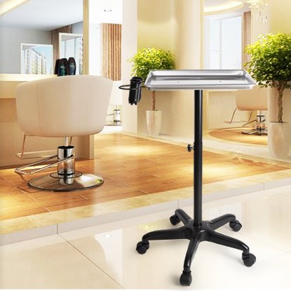 Hot Selling Portable Beauty Hair Salon Rolling Tray Tattoo Barber Trolley Cart Spa Equipment Aluminum Salon Tray