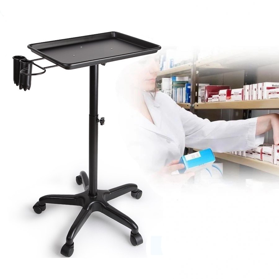 Rolling Aluminum Medical Salon Station Instrument Tray Spa barber Hairdressing Hair Color Cart Beauty Hair Salon Tray Trolley