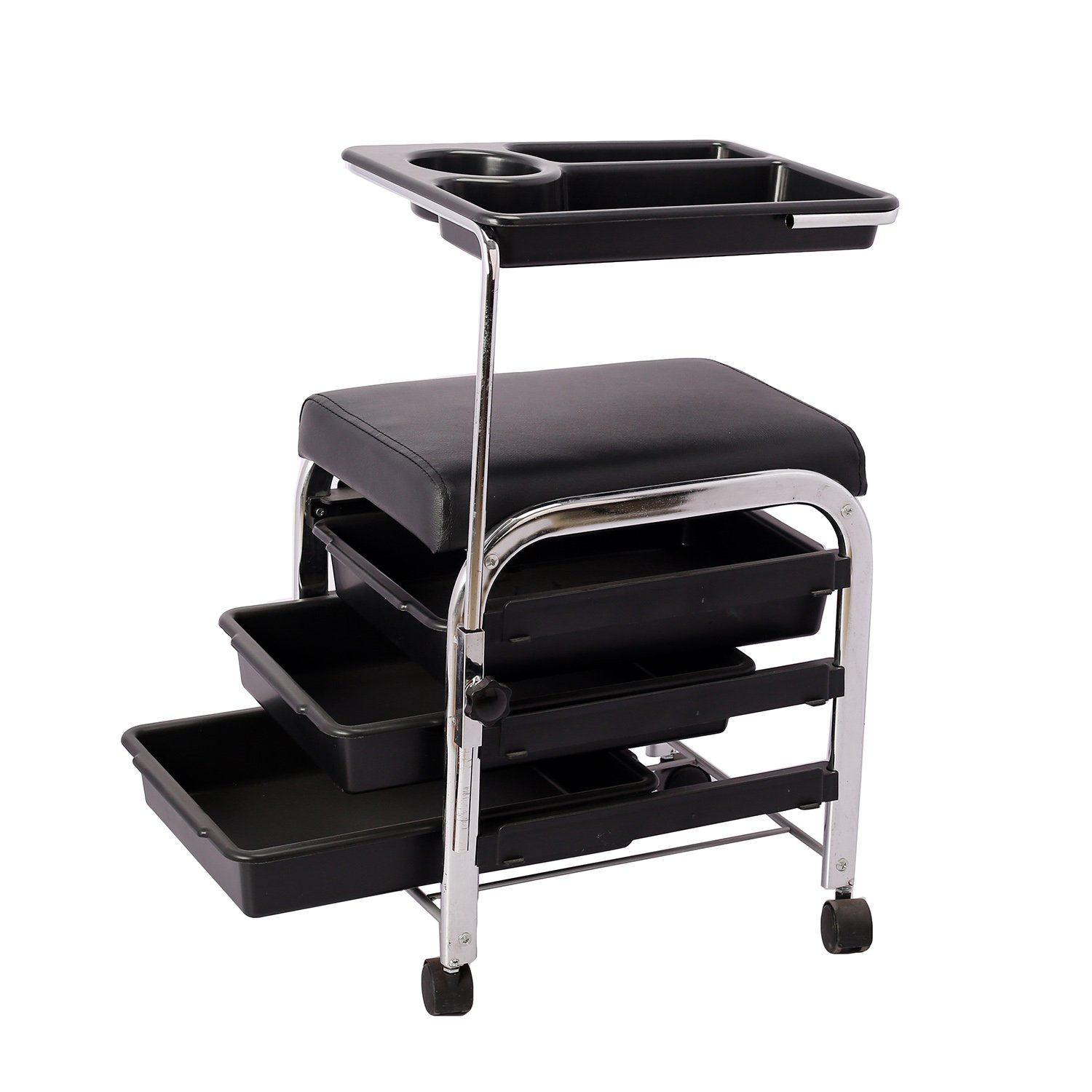 Portable manicure pedicure chair beauty rolling cart nail salon trolley