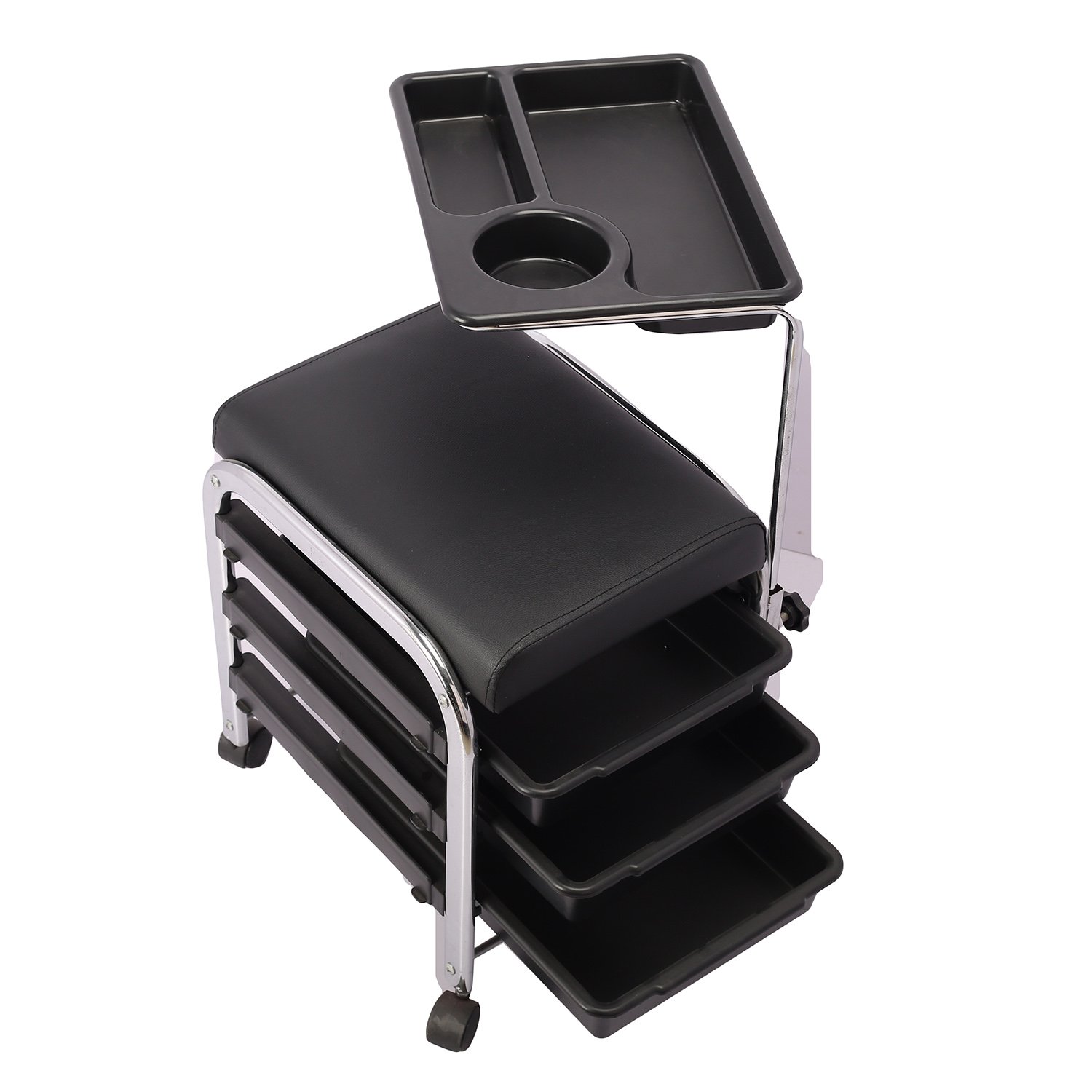 Portable manicure pedicure chair beauty rolling cart nail salon trolley