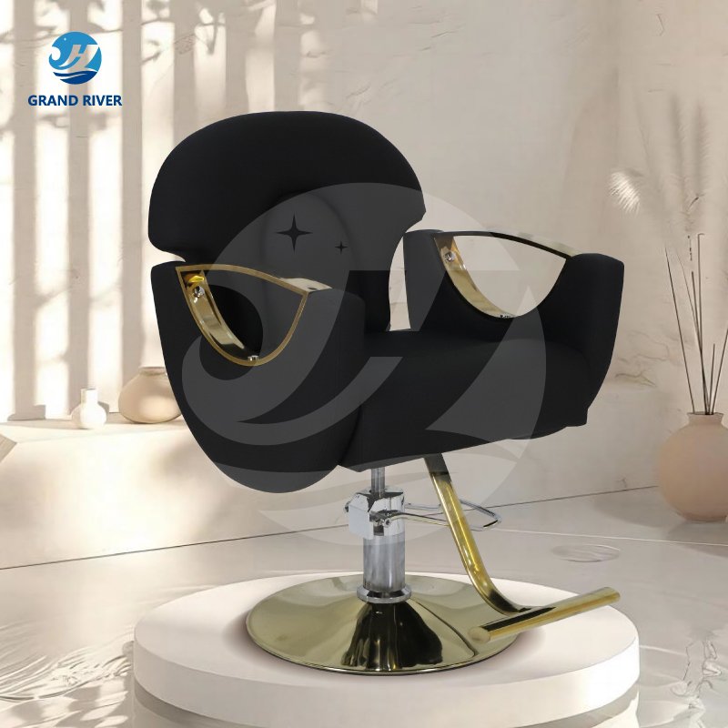 Professional European Style Hair Salon Genuine Leather Barber Chairs Reclining Workshop Hairdressing Chair Barber Shop