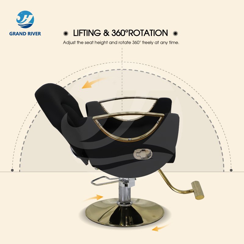 Professional European Style Hair Salon Genuine Leather Barber Chairs Reclining Workshop Hairdressing Chair Barber Shop