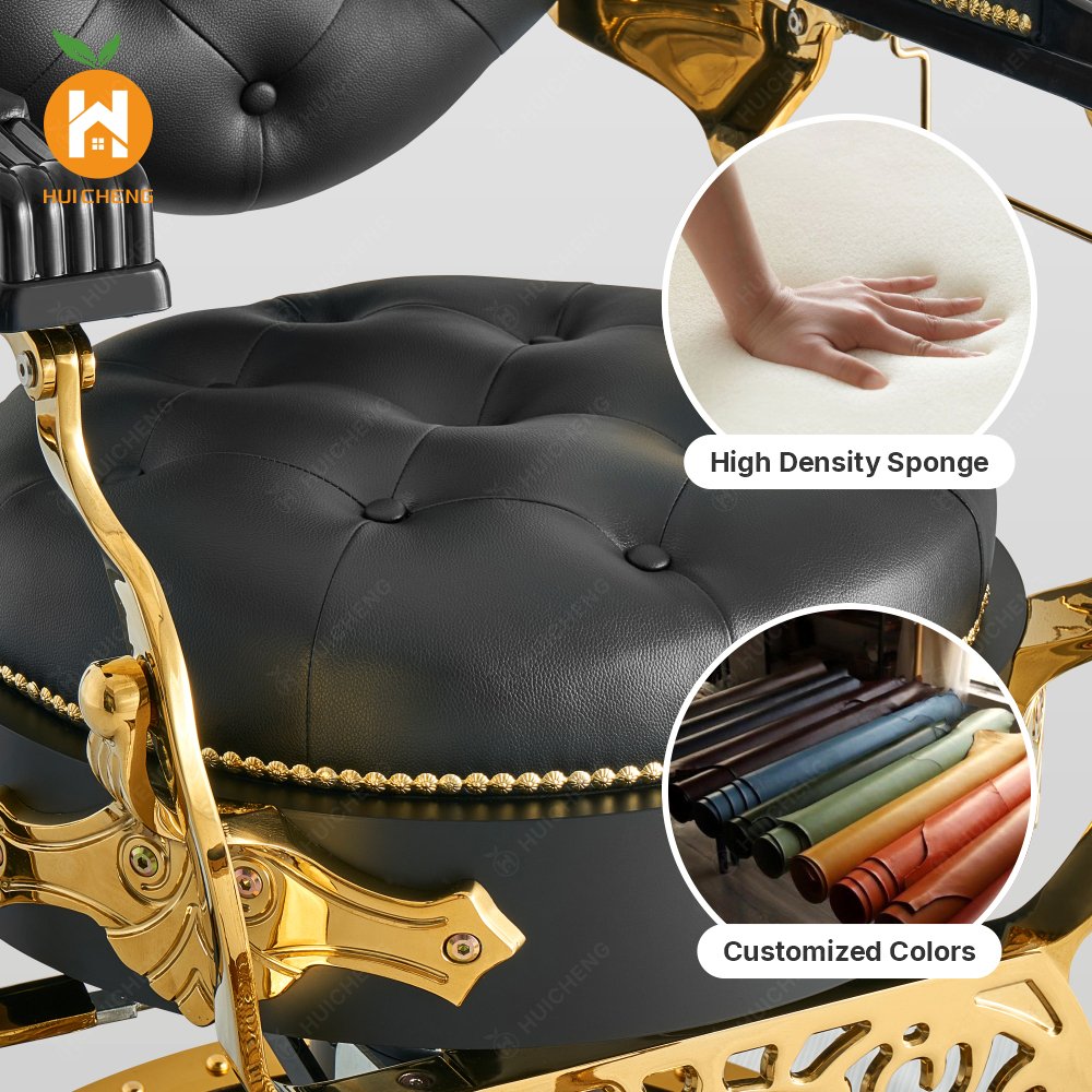Professional wholesale antique modern heavy duty hydraulic Black and Gold barber shop chair BC8829B
