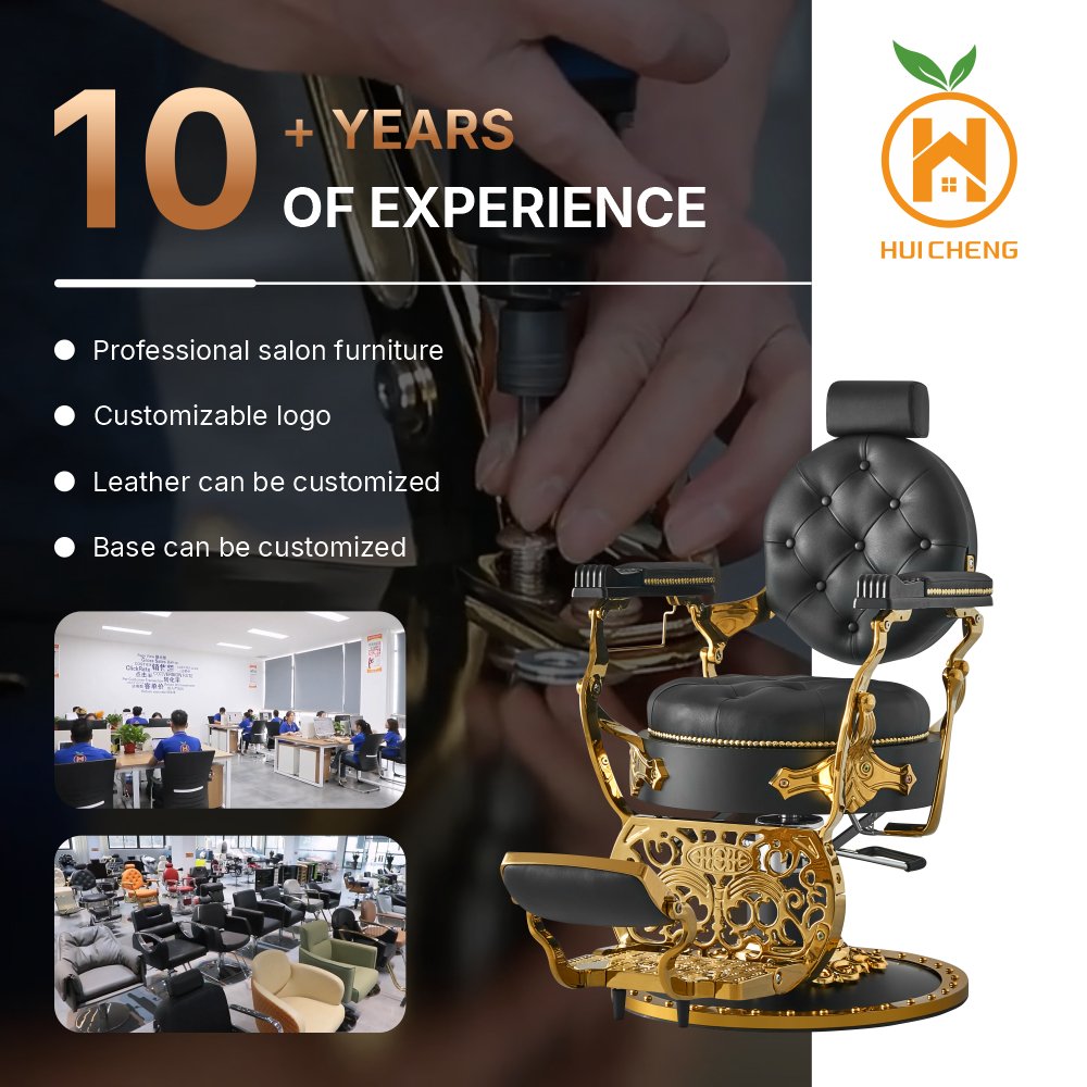 Professional wholesale antique modern heavy duty hydraulic Black and Gold barber shop chair BC8829B