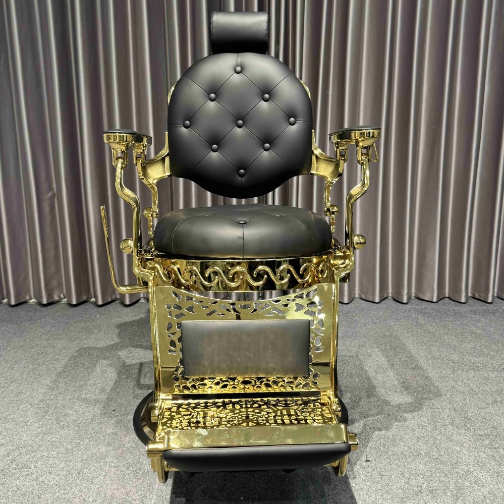 Modern high quality luxury leather Black Beauty Hair portable barbershop metal salon barber chair