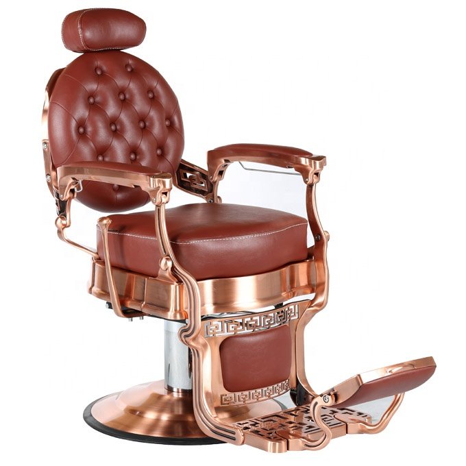 Barber Chair for Sale Heavy Hydraulic Salon Barber Chair Golden Hot Selling Antique Barber Chairs Gold Leather Wooden Packing
