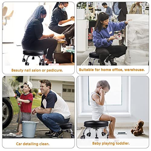 360 Swivel Rolling Stool Low Rolling Stool Rolling Kitchen Stool