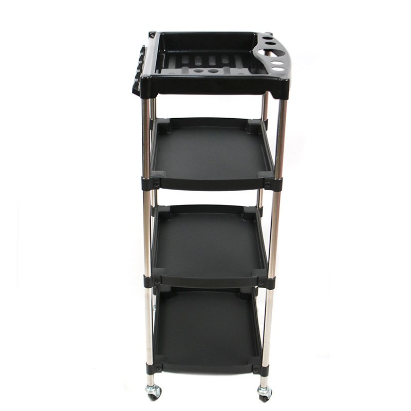 Cheap Beauty Salon Furniture Hair Salon Trolley Cart Hair Styling Iron with Plastic Traditional 2pcs/ctn 4 Wheels Painting Black