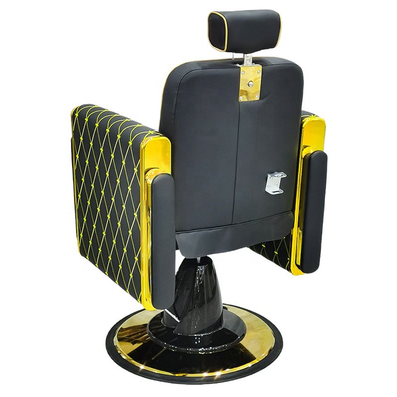 Factory Direct Sales Of And Chairs Hair salon luxury black gold heavy duty hydraulic pump men's modern barber chair
