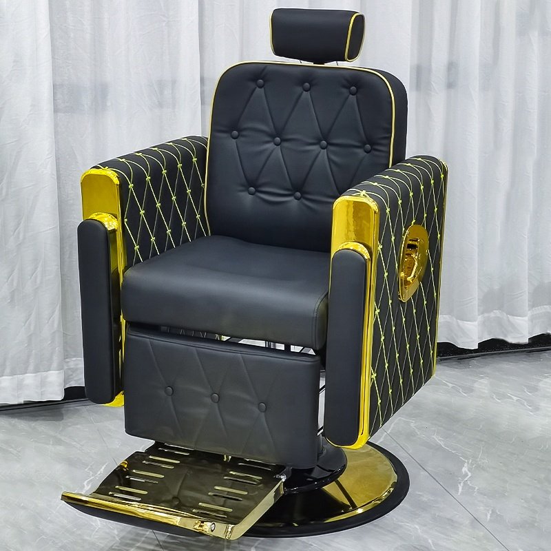Factory Direct Sales Of And Chairs Hair salon luxury black gold heavy duty hydraulic pump men's modern barber chair