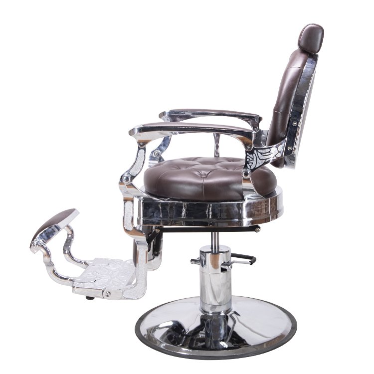 Luxury stainless steel backrest aesthetic hairdressing chair PU leather color custom salon hairdressing chair for barber