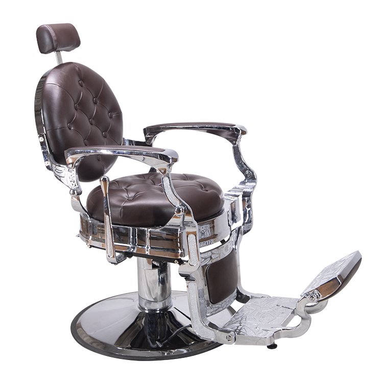 Luxury stainless steel backrest aesthetic hairdressing chair PU leather color custom salon hairdressing chair for barber