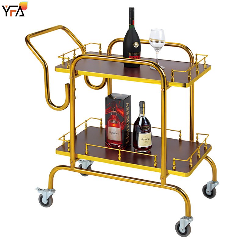 Luxury Modern Golden 3 Bar Cart Hote Drinks Serving Trolley Carts Ware Trolley For Wine