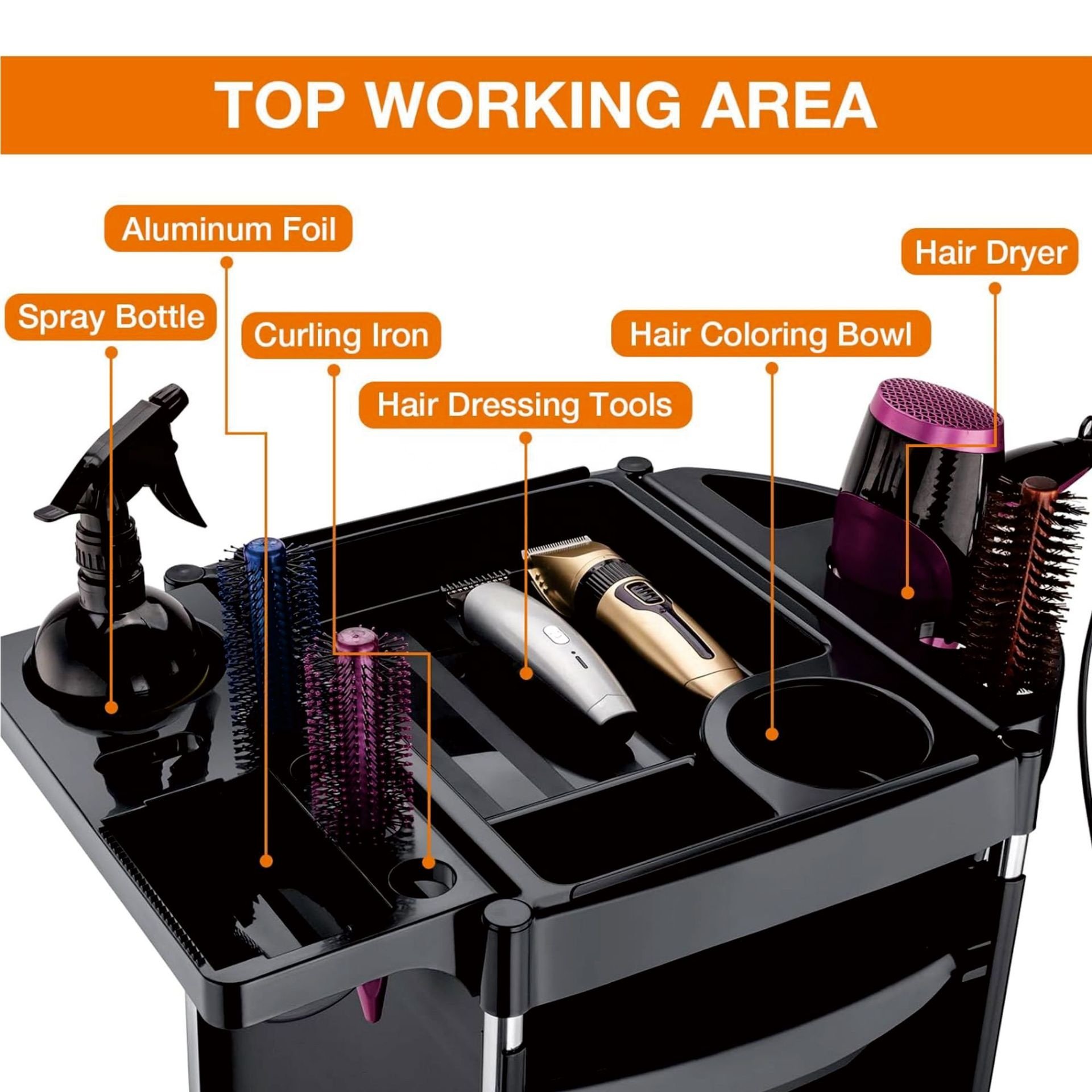 Hairdressing trolley home place removable storage racks Cross-border salon beauty portable tool car wholesale