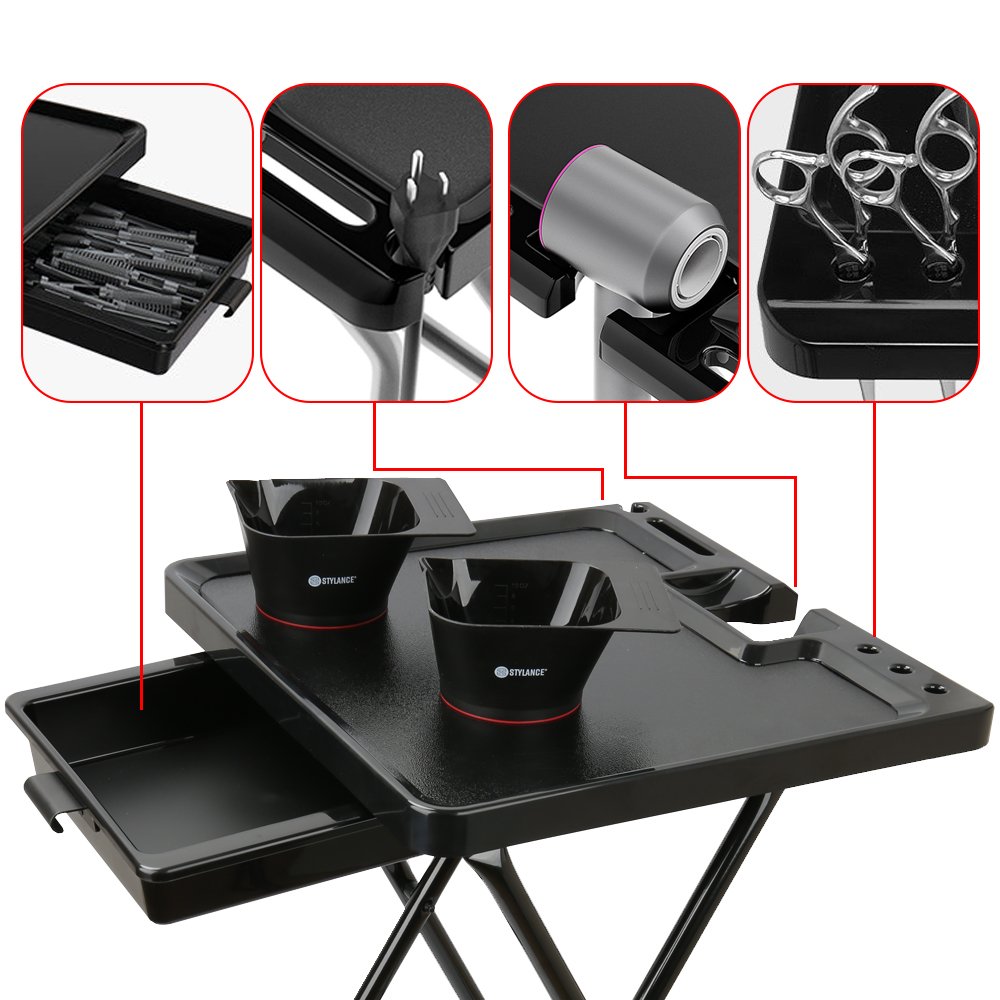 New Design Foldable Hair Salon Trolley for Barber Shop Beauty Hairdresser Storage Tool Cart with Wheels