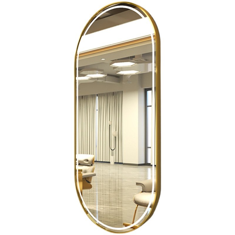 Custom Full-Length LED Wall Mirror Modern Style Luxury round Framed Touch Switch Light for Bathroom Decoration in Hotels Salons