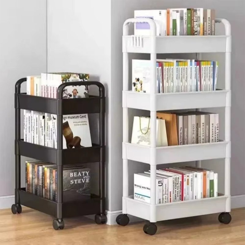 New Movable Kitchen Trolley 4 Layer Market Fruit Vegetables Display Corner Basket Drying Rack Shelves Storage Rack Pull Rotating