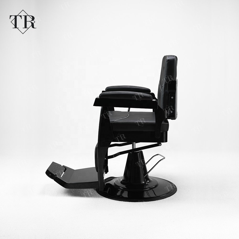 Antique Style Red Silver Barber Shop Hair Styling Chair Salon Barber Chair For Sale