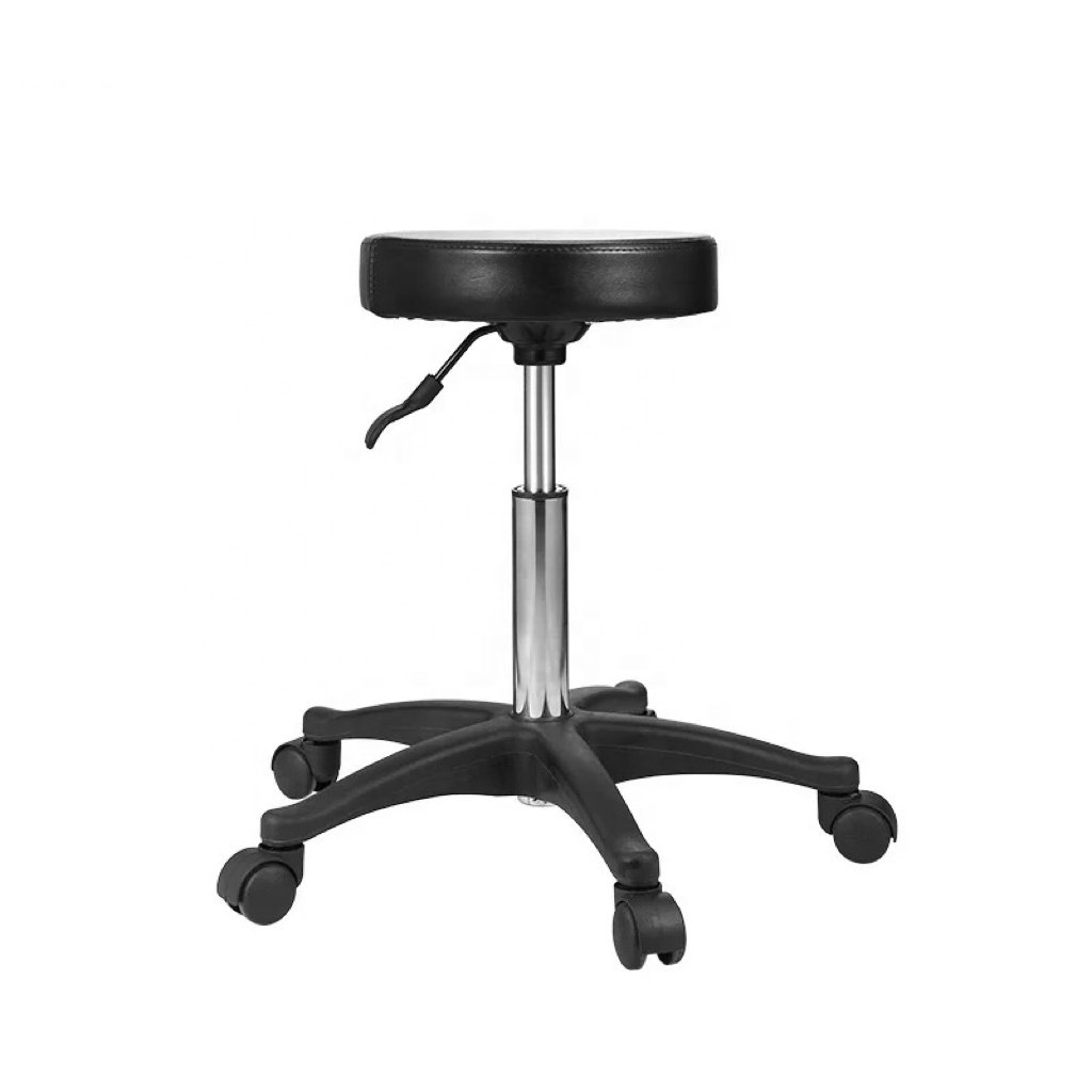 QingMu Modern Nail Salon Furniture Technician Chair Beauty Salon Small Grey Pedicure Spa Stool With Wheels