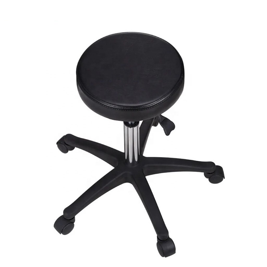 QingMu Modern Nail Salon Furniture Technician Chair Beauty Salon Small Grey Pedicure Spa Stool With Wheels