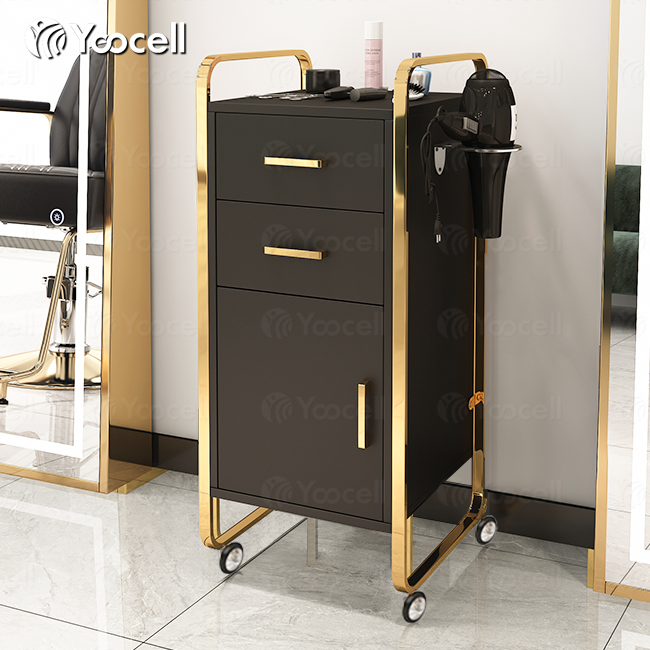 Black High-end Salon Equipment Beauty Nail Cart Tools Cabinet for Salon Furniture Hair Salon Stations Hair Cart