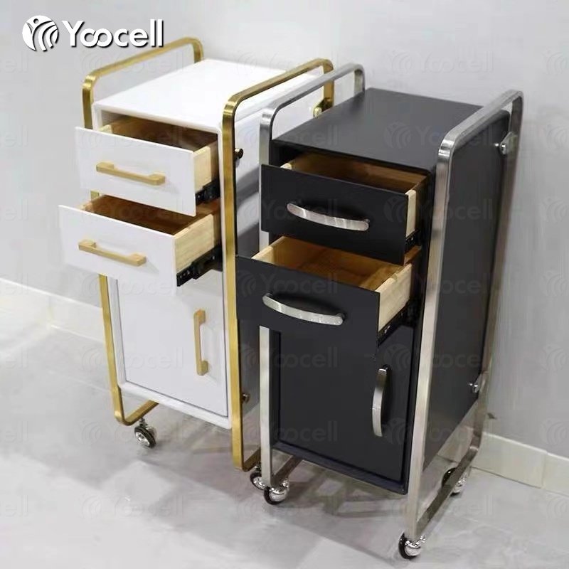 Black High-end Salon Equipment Beauty Nail Cart Tools Cabinet for Salon Furniture Hair Salon Stations Hair Cart