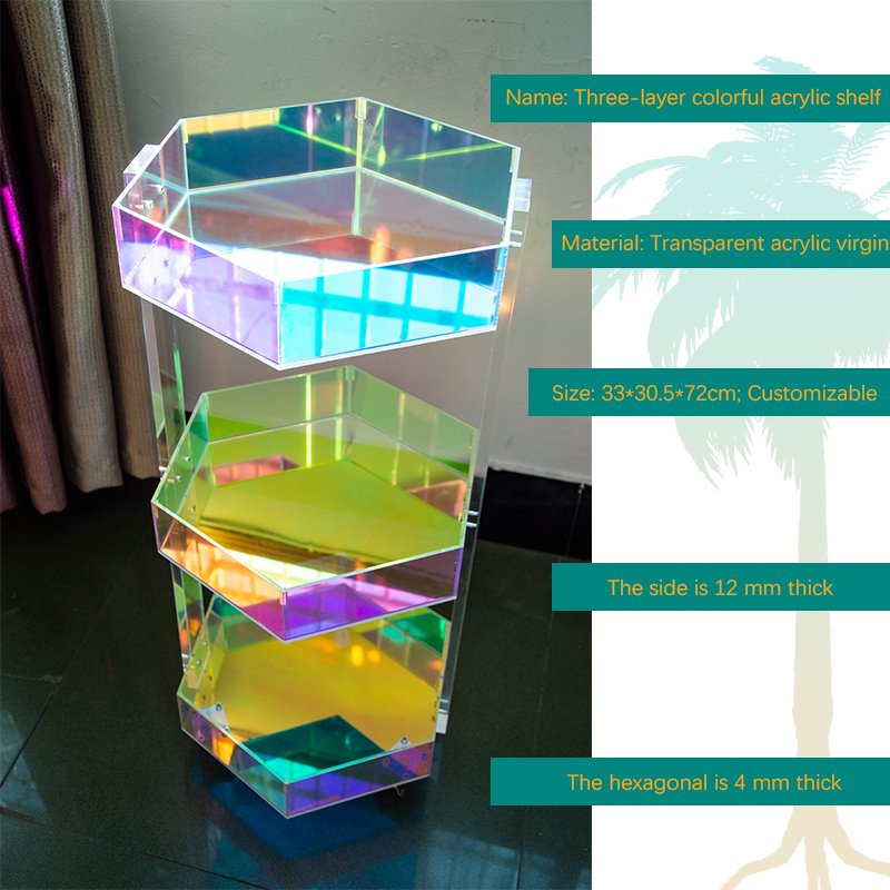Luxury colorful acrylic mobile shelves beauty salon, barber shop movable trolley