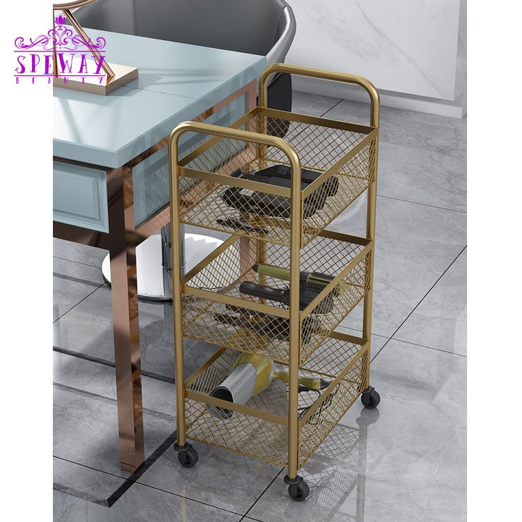 luxury golden salon trolley cart pedicure trolley cart wholesale
