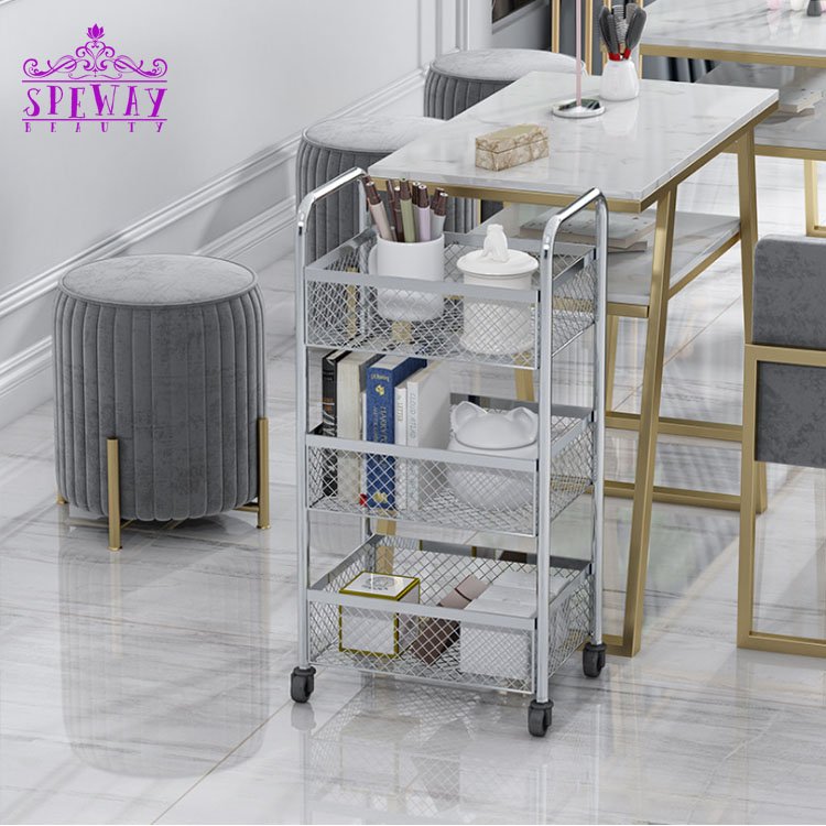 luxury golden salon trolley cart pedicure trolley cart wholesale