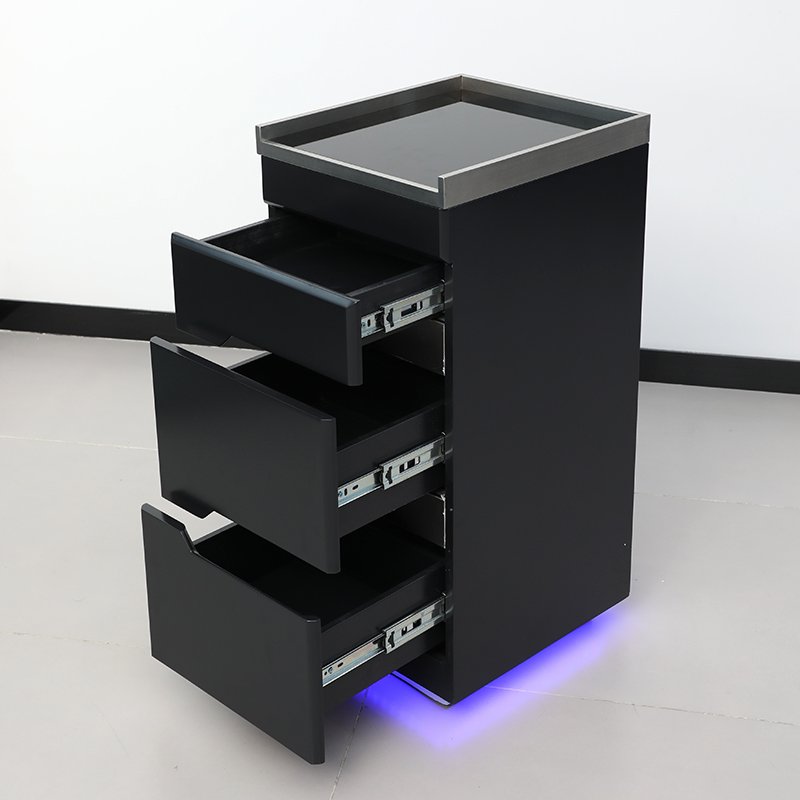 JUESHI Wooden Cabinet For Storing Beauty Tools Salon Equipment Cabinet Factory Beauty Salon Special Tool Cabinet With Light